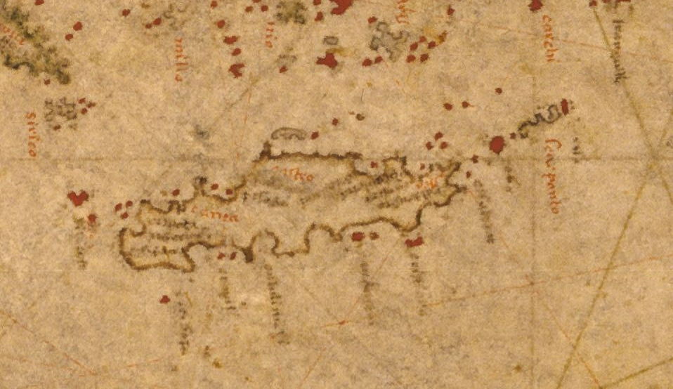 1595 Carte de la Mer Méditerranée, de la Mer Noire, d'une partie de la Mer Rouge et de l'Océan Atlantique nord-est : Joan Oliva fecit in nobile civitate Messane anno 15... Oliva, Joan.jpg